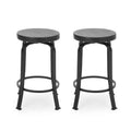 GDFStudio Comet Modern Industrial Iron 24.25 Inch Backless Swivel Counter Stools (Set of 2)