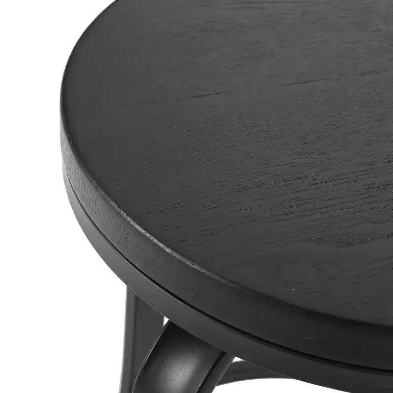 Sgabelli da bancone girevoli senza schienale, neri e in legno, set da 2