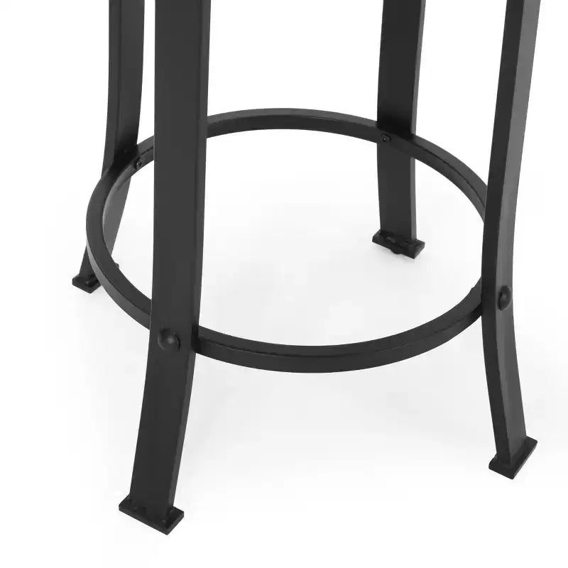 Sgabelli da bancone girevoli senza schienale, neri e in legno, set da 2