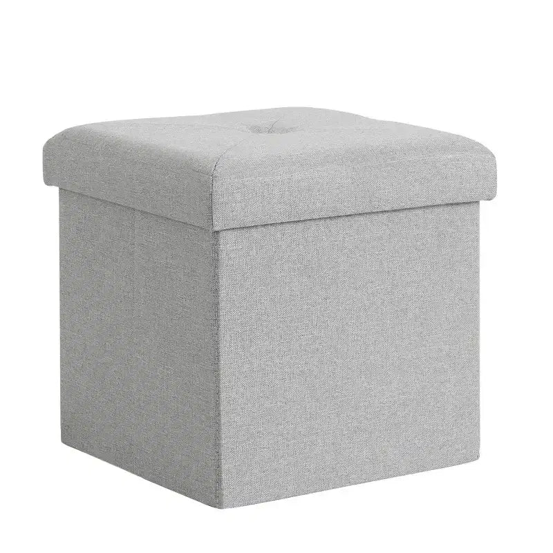 Panca/Contenitore Pieghevole in Lino Nero/Grigio/Grigio Scuro/Blu – 1 Posto, 4 Misure