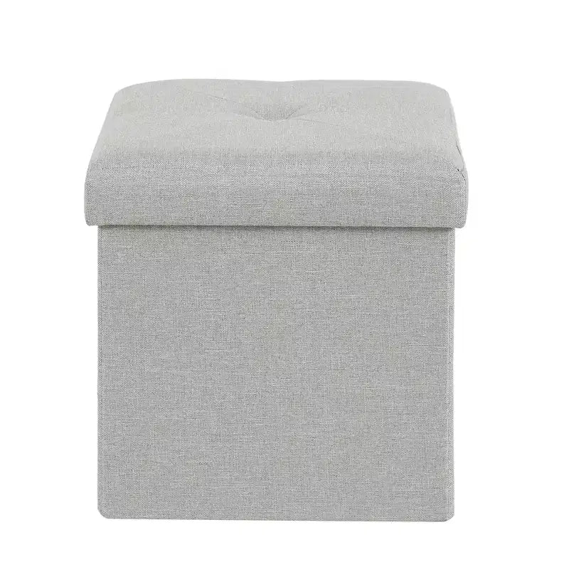 Panca/Contenitore Pieghevole in Lino Nero/Grigio/Grigio Scuro/Blu – 1 Posto, 4 Misure