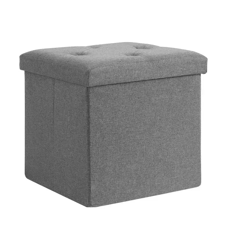 Panca/Contenitore Pieghevole in Lino Nero/Grigio/Grigio Scuro/Blu – 1 Posto, 4 Misure