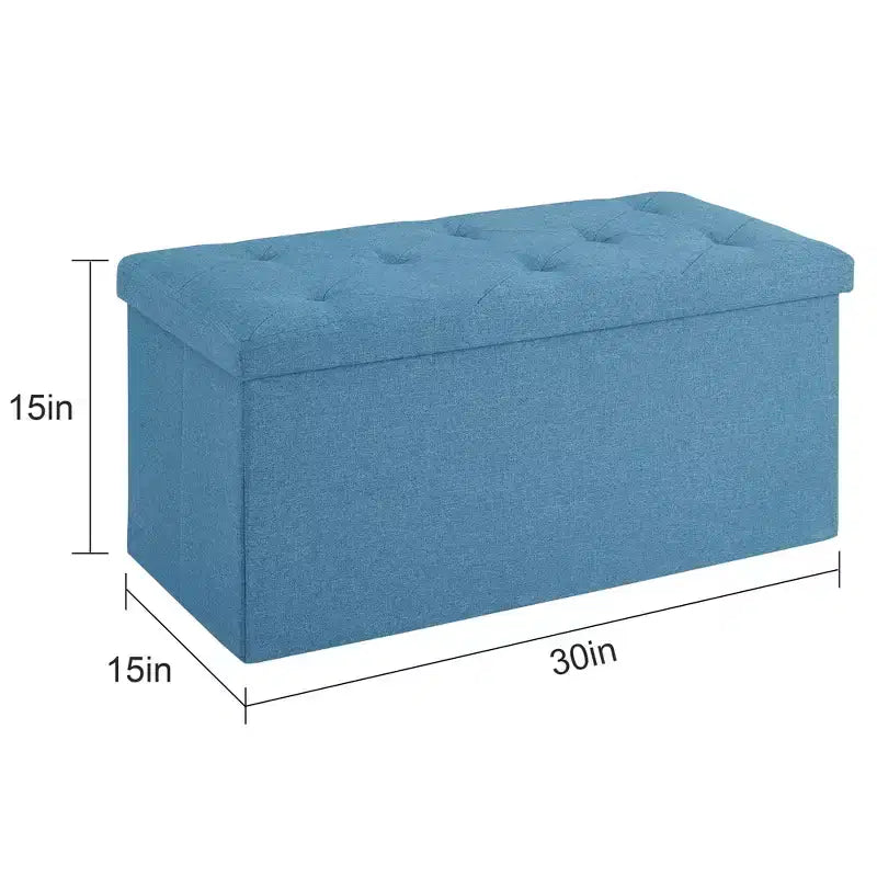 Panca/Contenitore Pieghevole in Lino Nero/Grigio/Grigio Scuro/Blu – 1 Posto, 4 Misure