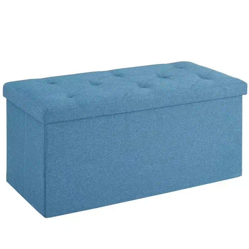 Panca/Contenitore Pieghevole in Lino Nero/Grigio/Grigio Scuro/Blu – 1 Posto, 4 Misure