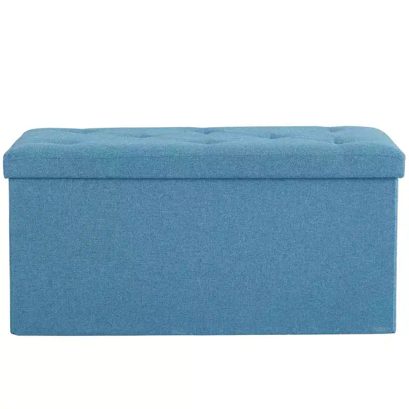 Panca/Contenitore Pieghevole in Lino Nero/Grigio/Grigio Scuro/Blu – 1 Posto, 4 Misure