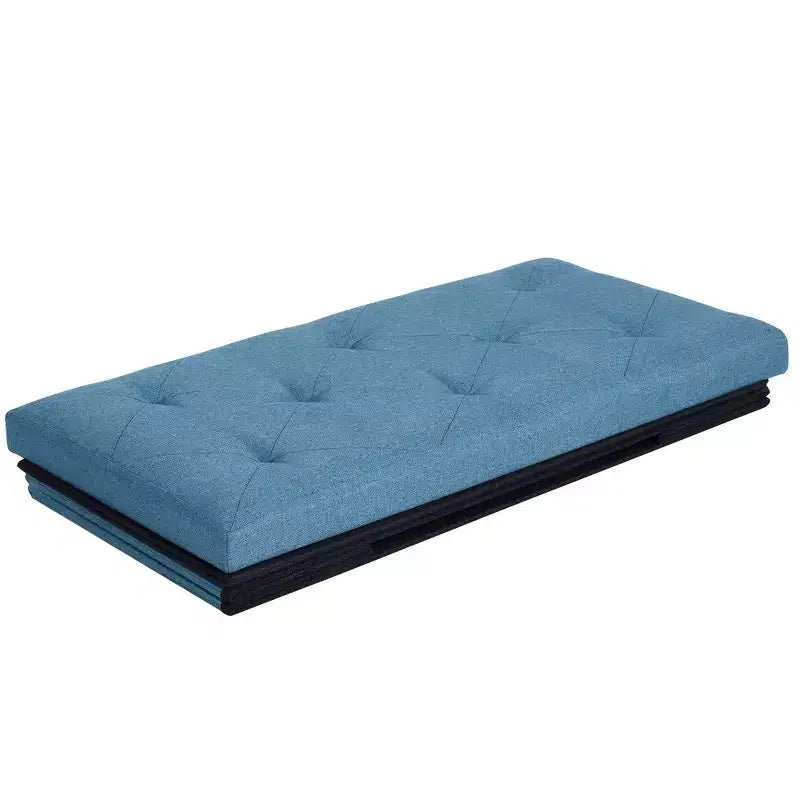 Panca/Contenitore Pieghevole in Lino Nero/Grigio/Grigio Scuro/Blu – 1 Posto, 4 Misure