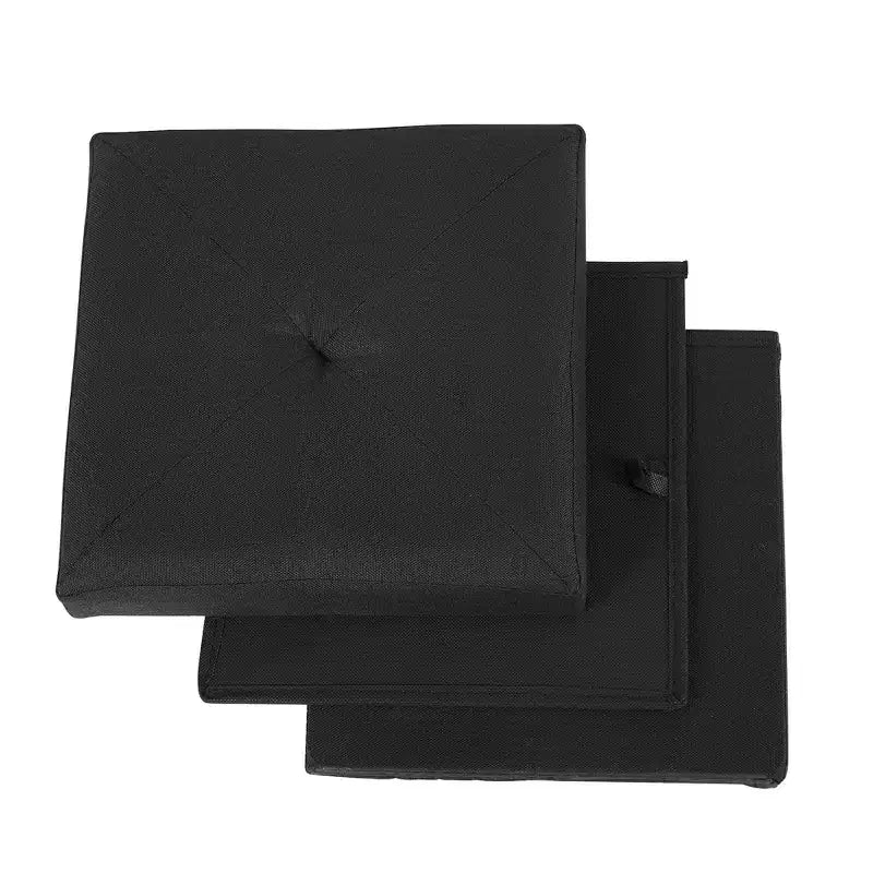 Panca/Contenitore Pieghevole in Lino Nero/Grigio/Grigio Scuro/Blu – 1 Posto, 4 Misure