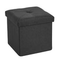 Panca/Contenitore Pieghevole in Lino Nero/Grigio/Grigio Scuro/Blu – 1 Posto, 4 Misure