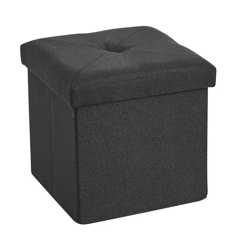 Panca/Contenitore Pieghevole in Lino Nero/Grigio/Grigio Scuro/Blu – 1 Posto, 4 Misure