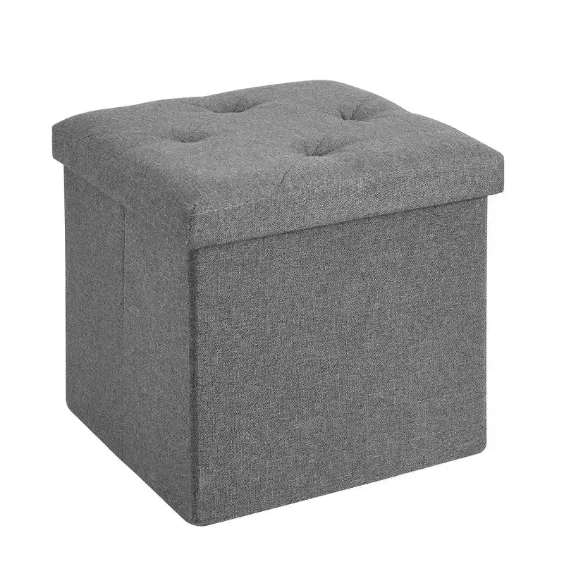 Panca/Contenitore Pieghevole in Lino Nero/Grigio/Grigio Scuro/Blu – 1 Posto, 4 Misure