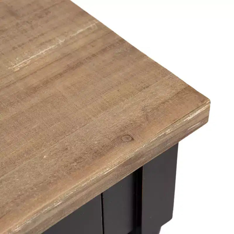 Consolle con 2 cassetti e ripiano portaoggetti, Nero e Marrone