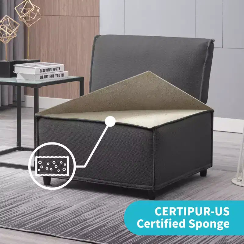 Divano Sezionale Modulare a U/L Beige/Marrone/Grigio Scuro/Grigio Chiaro con Pouf, Divano Letto Convertibile a 4-6 Posti