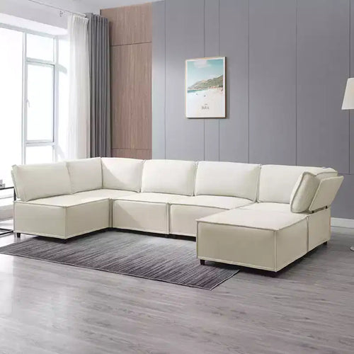 Mjkone Modular U/L-Shaped Sectional Sofa Couch with Ottoman, Convertible Oversized Modern Reversible Sleeper Sofa