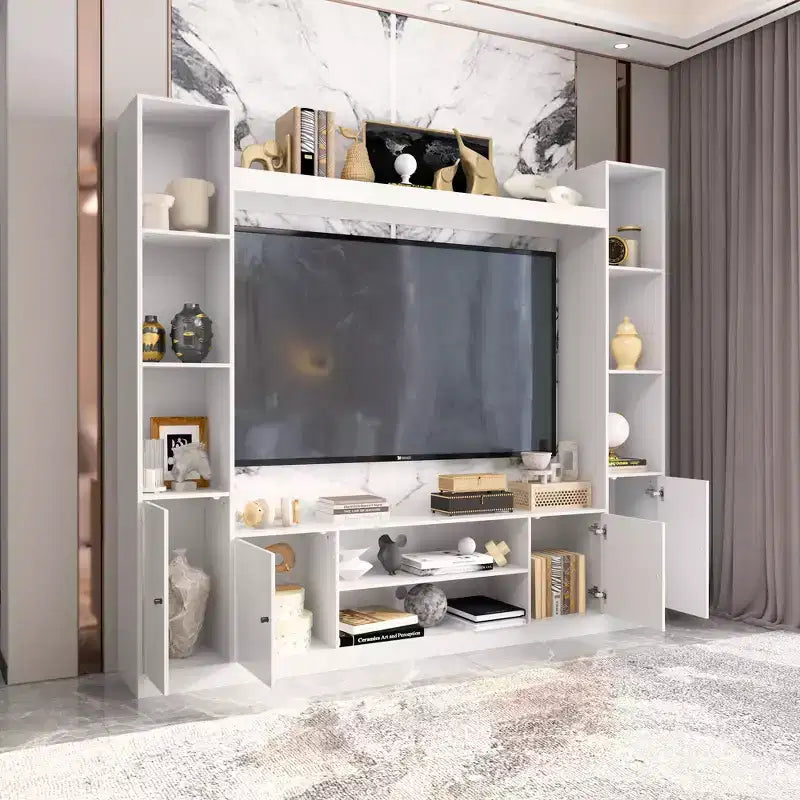 Mobile TV - Nero/Bianco, Stile Moderno, Adatto per TV fino a 56"