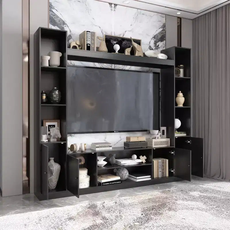 Mobile TV - Nero/Bianco, Stile Moderno, Adatto per TV fino a 56"