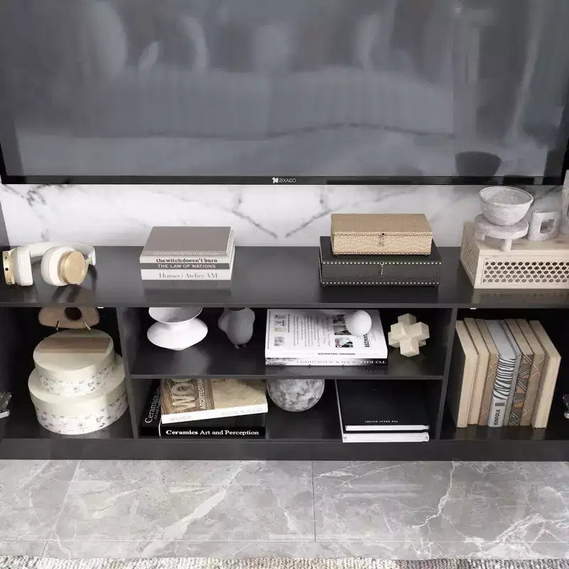 Mobile TV - Nero/Bianco, Stile Moderno, Adatto per TV fino a 56"