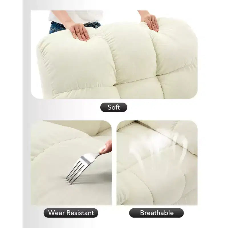 Poltrona reclinabile girevole a dondolo imbottita beige/grigia, sedile singolo