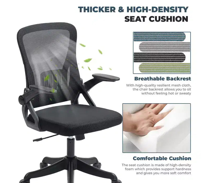 Sedia da ufficio ergonomica in rete grigia – Sedile singolo, altezza e braccioli regolabili