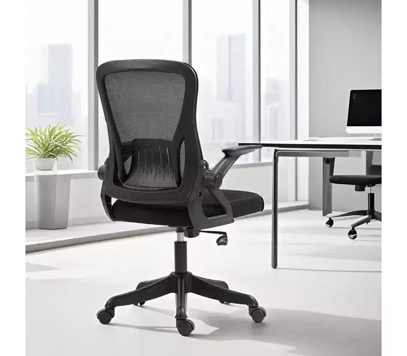Sedia da ufficio ergonomica in rete grigia – Sedile singolo, altezza e braccioli regolabili