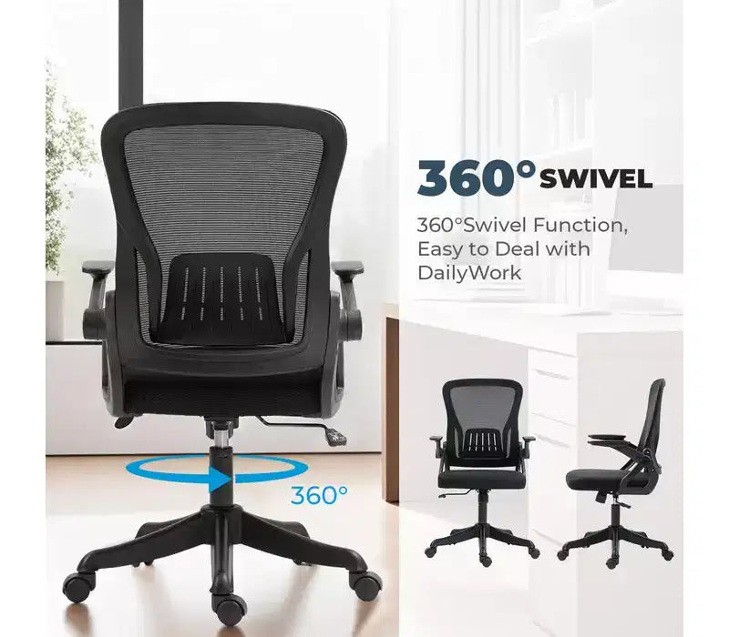 Sedia da ufficio ergonomica in rete grigia – Sedile singolo, altezza e braccioli regolabili