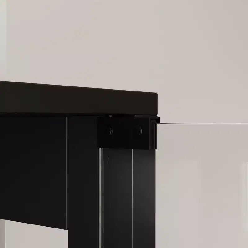 Vetrina espositiva nera a 4 ante in vetro temperato con luci a LED