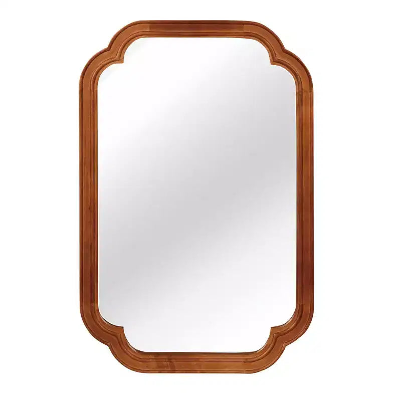 Specchio da parete ad arco in legno naturale — Marrone giallastro, Singolo