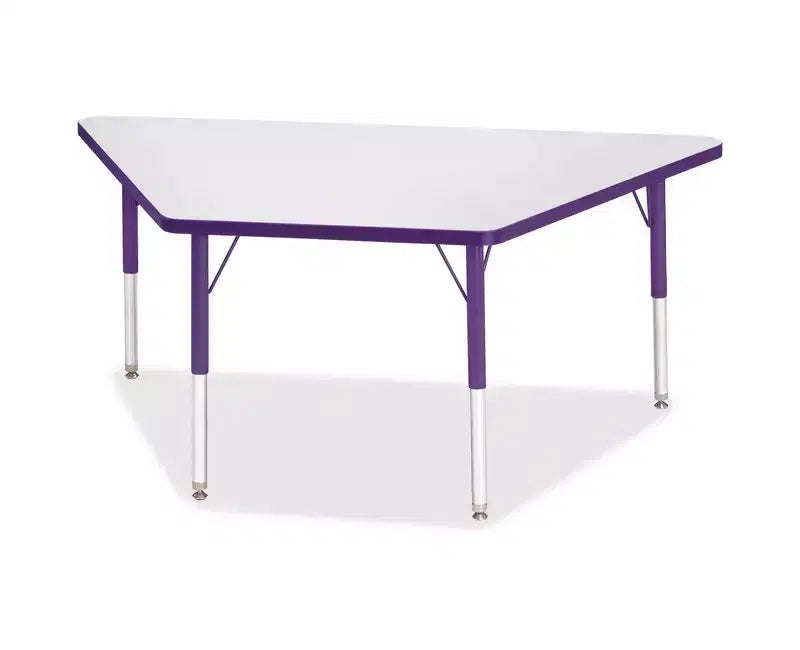Tavolo attività a trapezio viola 76x152 cm, per 4-6 persone