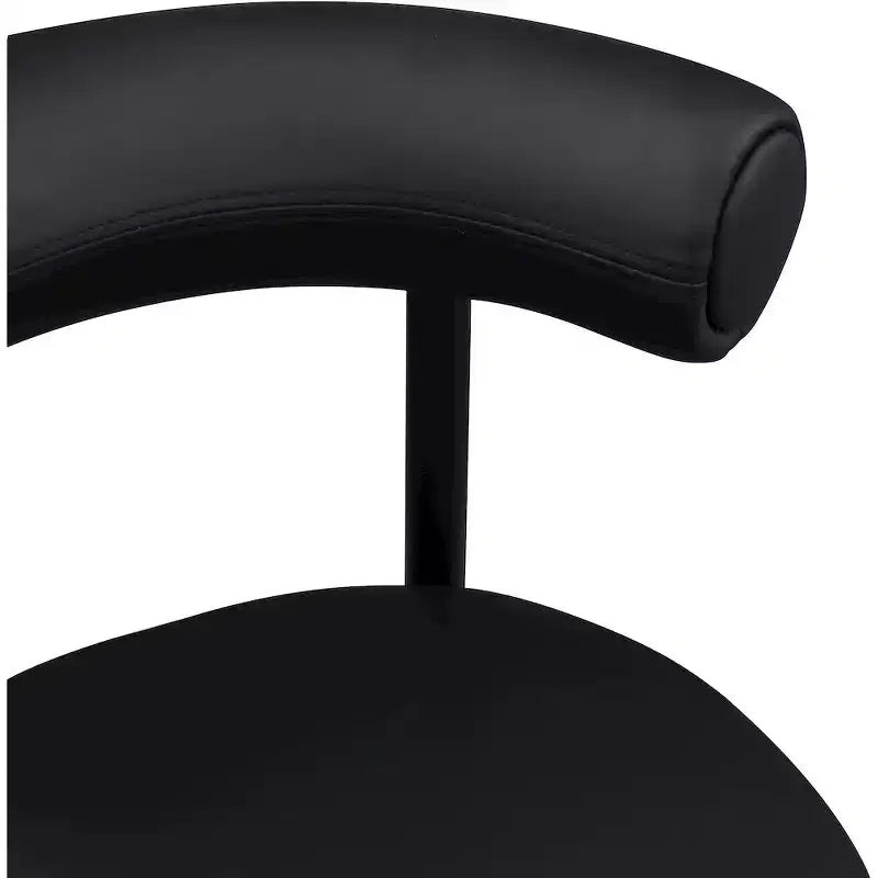 Sgabelli da bancone in similpelle nera con braccioli, set da 2