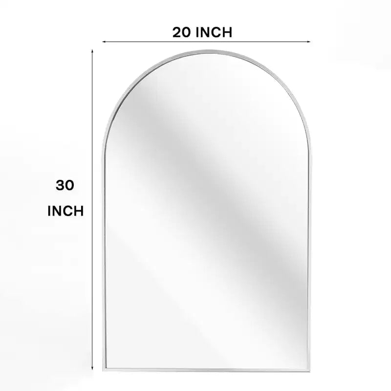Specchio da parete ad arco Silver, cornice in alluminio, singolo, da parete