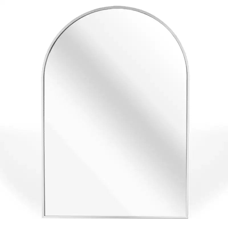 Specchio da parete ad arco Silver, cornice in alluminio, singolo, da parete