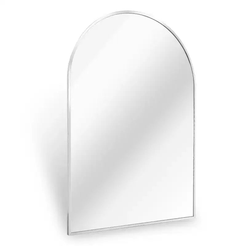 Specchio da parete ad arco Silver, cornice in alluminio, singolo, da parete