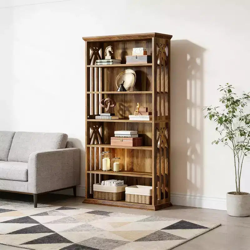 Libreria a 6 ripiani indipendente Rovere Marrone