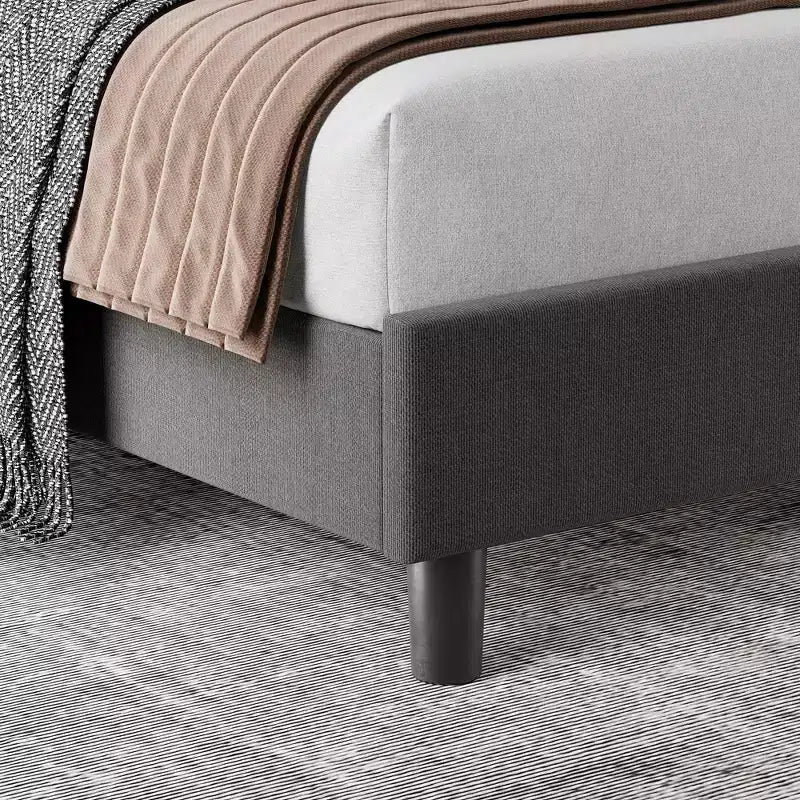 Letto matrimoniale in lino grigio, per 1 persona