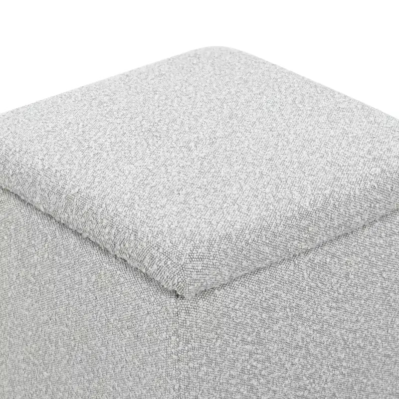 Pouf contenitore in bouclé quadrato - Nero / Grigio / Bianco naturale - Seduta singola