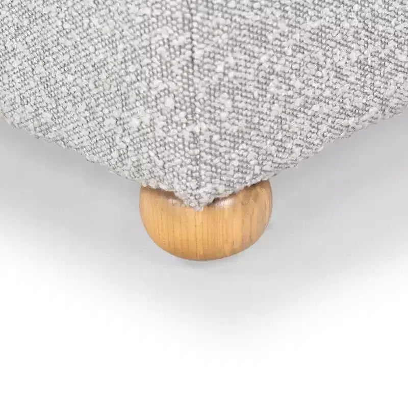 Pouf contenitore in bouclé quadrato - Nero / Grigio / Bianco naturale - Seduta singola