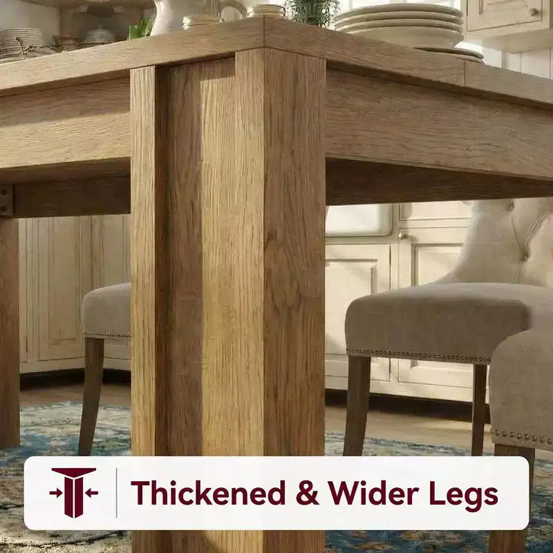 Tavolo da pranzo rettangolare stile rustico, ciliegio/noce, 6-8 posti