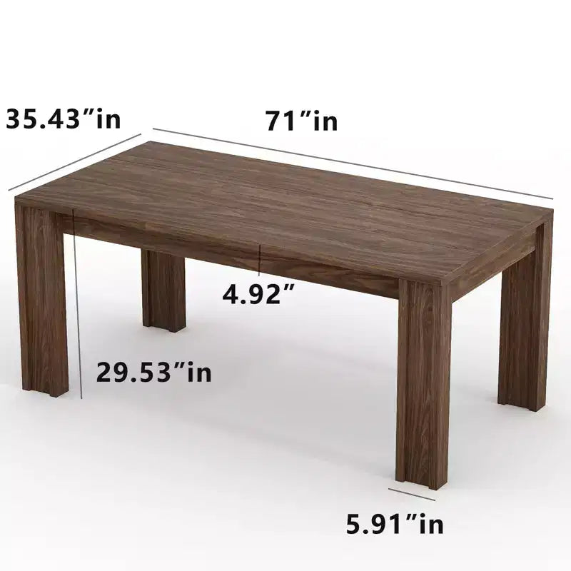 Tavolo da pranzo rettangolare stile rustico, ciliegio/noce, 6-8 posti
