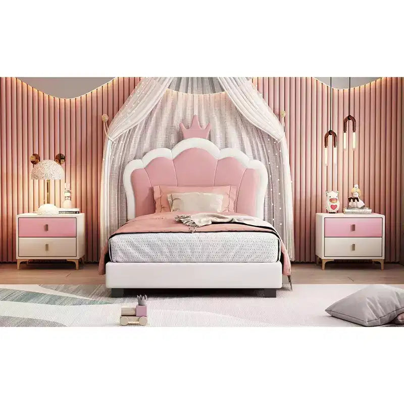 Struttura letto singolo principessa rosa per 1 persona