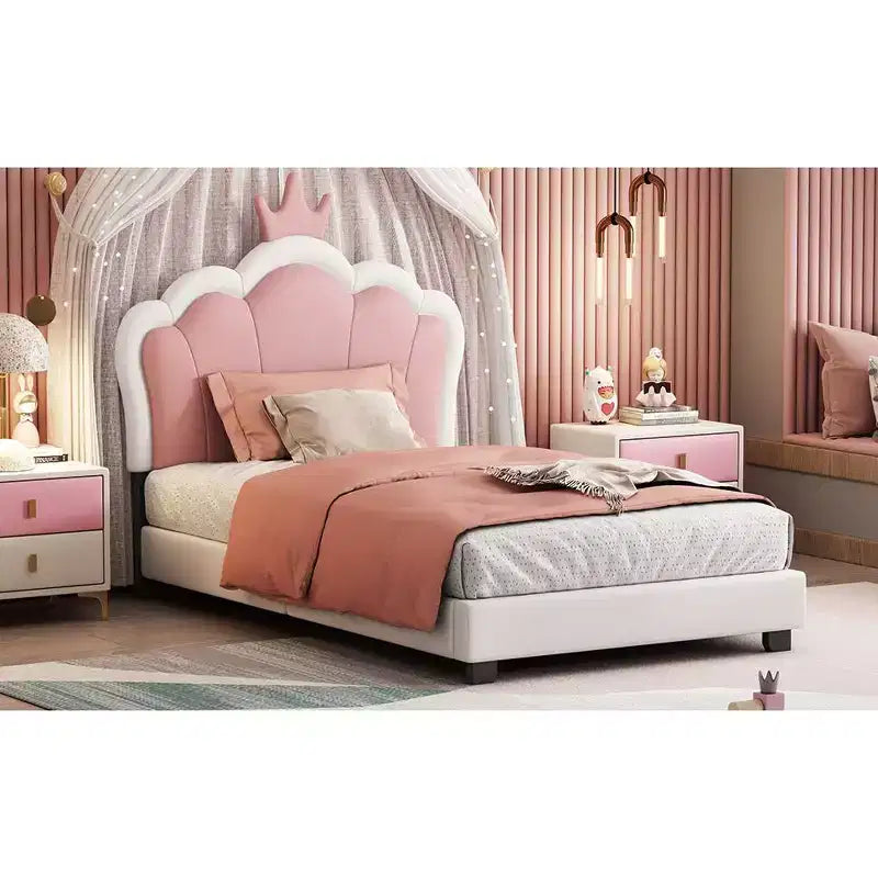 Struttura letto singolo principessa rosa per 1 persona