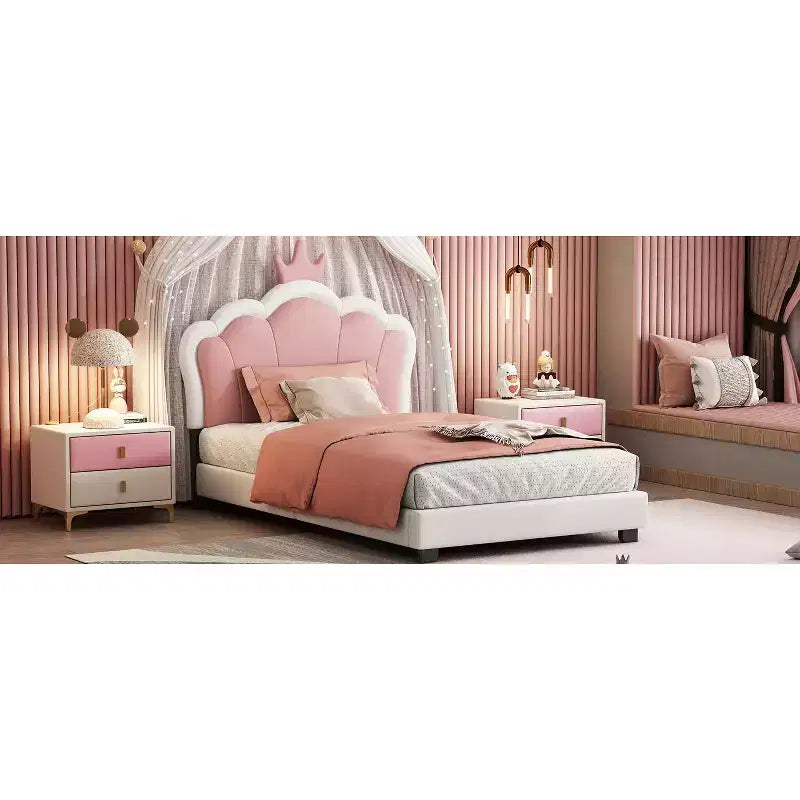 Struttura letto singolo principessa rosa per 1 persona