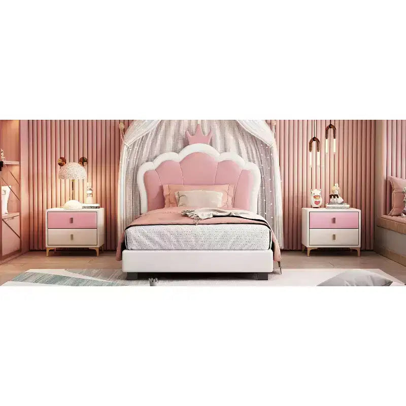 Struttura letto singolo principessa rosa per 1 persona