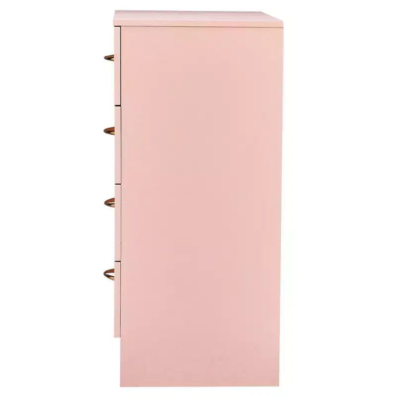 Cassettiera Bianca a 4 Cassetti, Stile Moderno, Singola