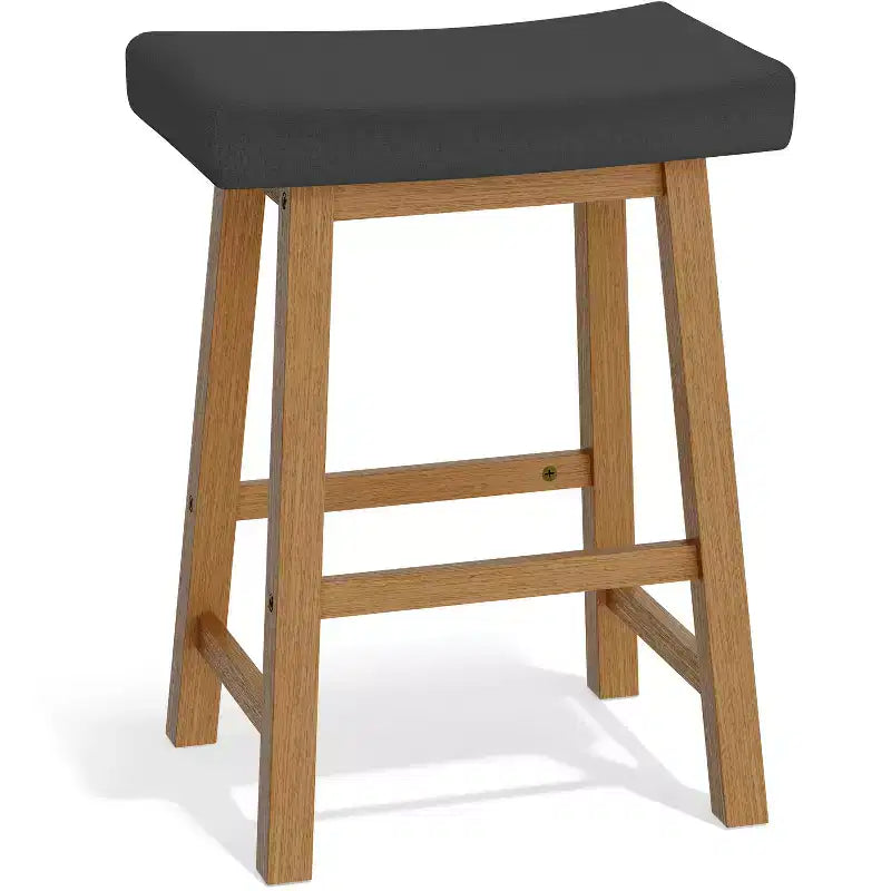 Set di 3 Sgabelli da Bar Senza Schienale Altezza Bancone, Beige / Grigio Scuro, Posti a sedere 1