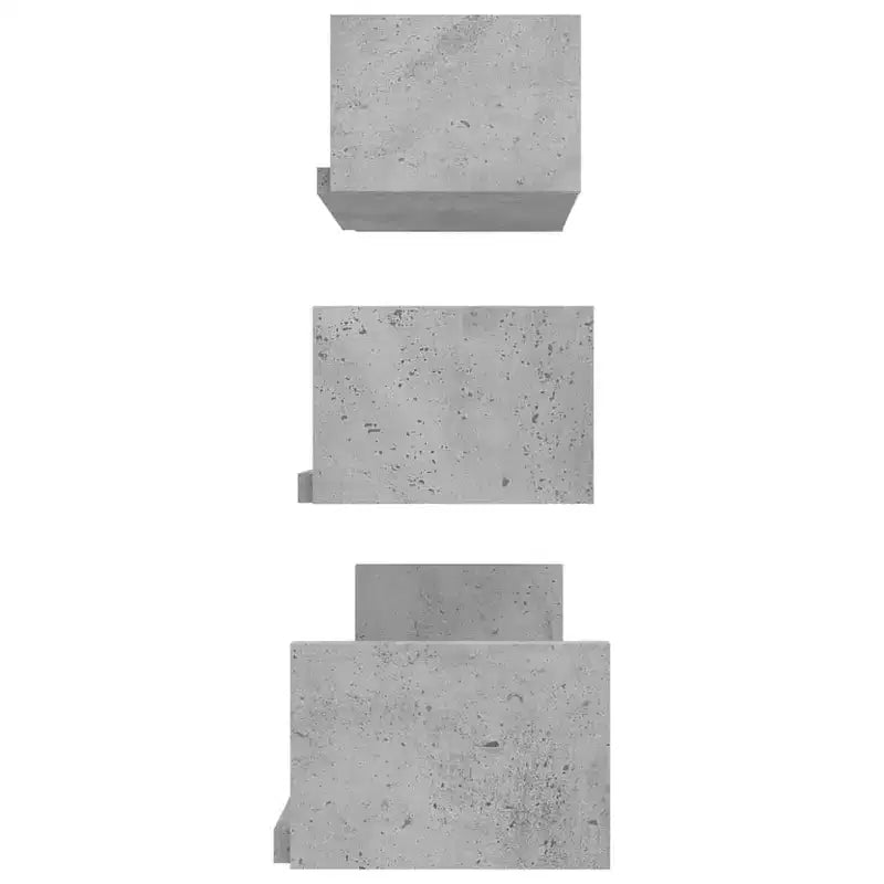 Set di 3 mensole galleggianti a muro – Legno composito, multicolore