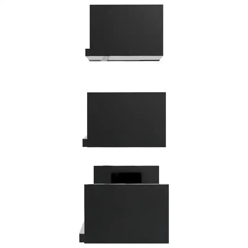 Set di 3 mensole galleggianti a muro – Legno composito, multicolore