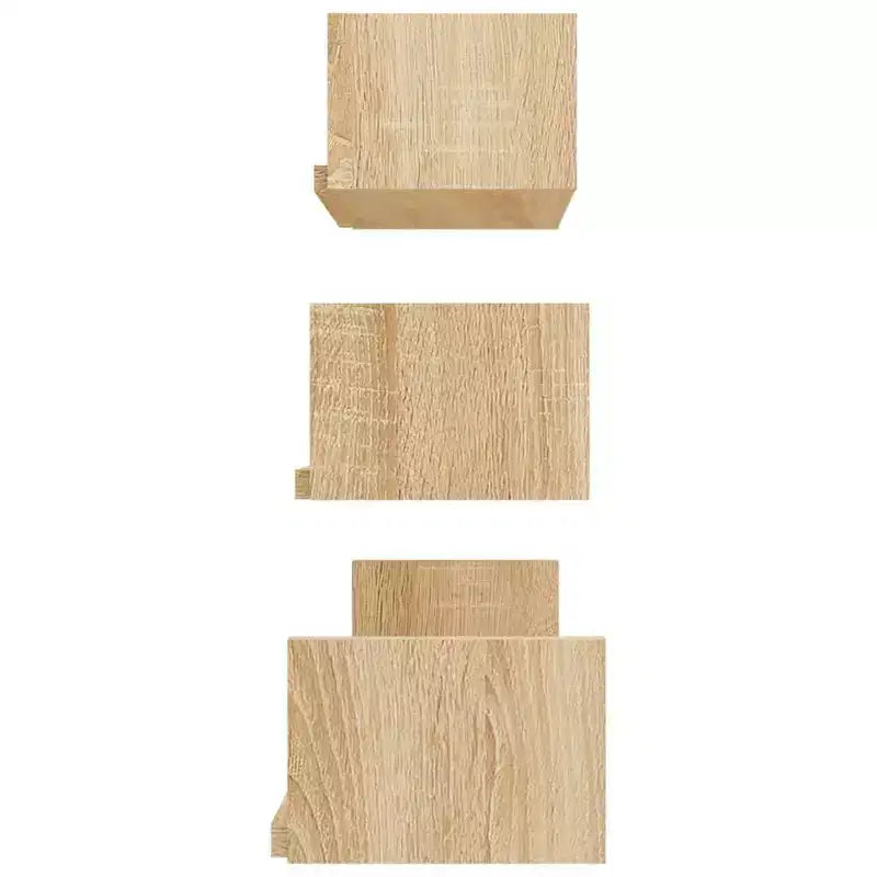 Set di 3 mensole galleggianti a muro – Legno composito, multicolore