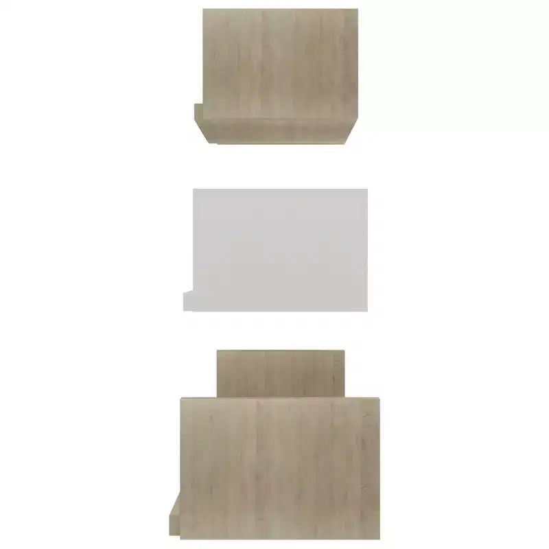 Set di 3 mensole galleggianti a muro – Legno composito, multicolore