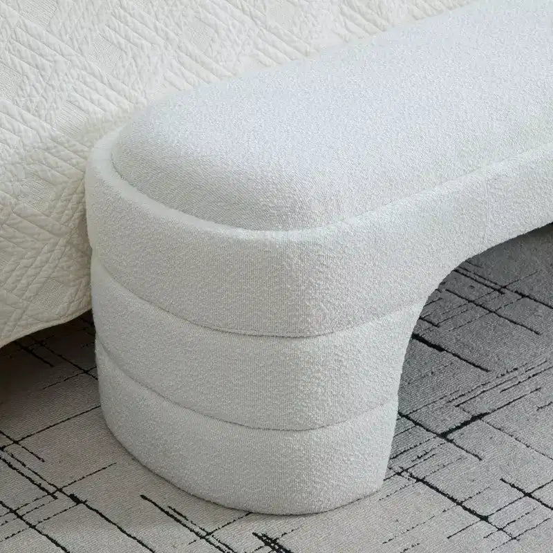 Panca Ottomana Imbottita – Nera / Grigio Chiaro / Bianca, Posti a sedere 1–2