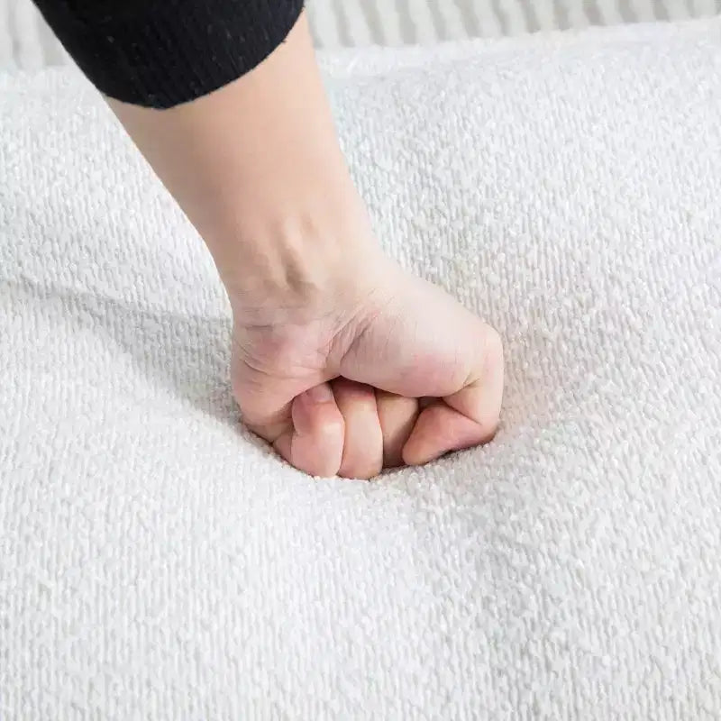 Panca Ottomana Imbottita – Nera / Grigio Chiaro / Bianca, Posti a sedere 1–2