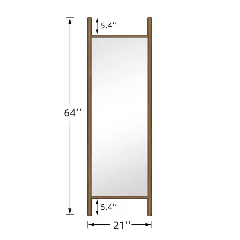 Specchio intero a figura intera con cornice in legno nero/marrone – Singola persona – 64×21 / 71×31 in